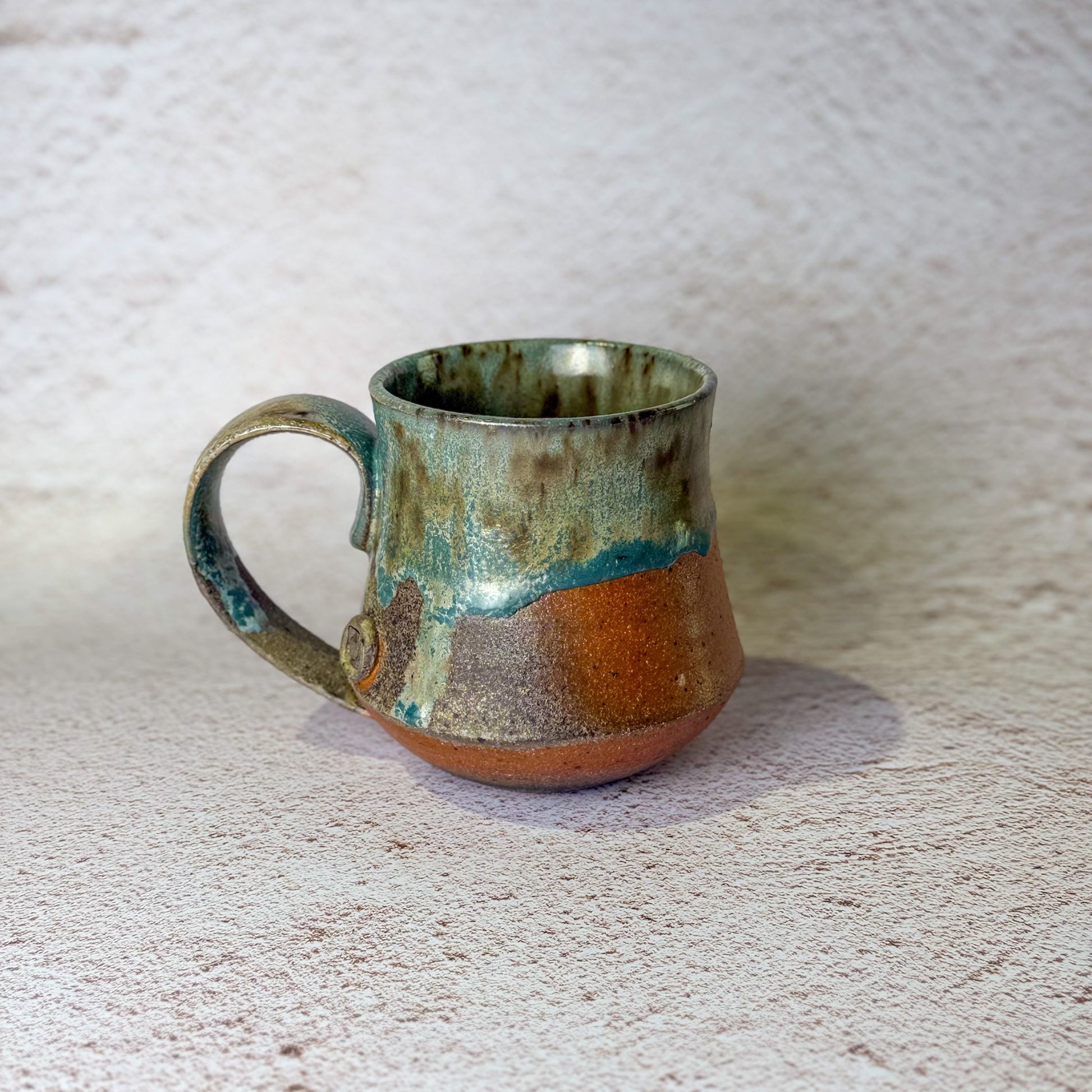 Wood / Soda Fired Mug - Blue Speckled Glaze 1
