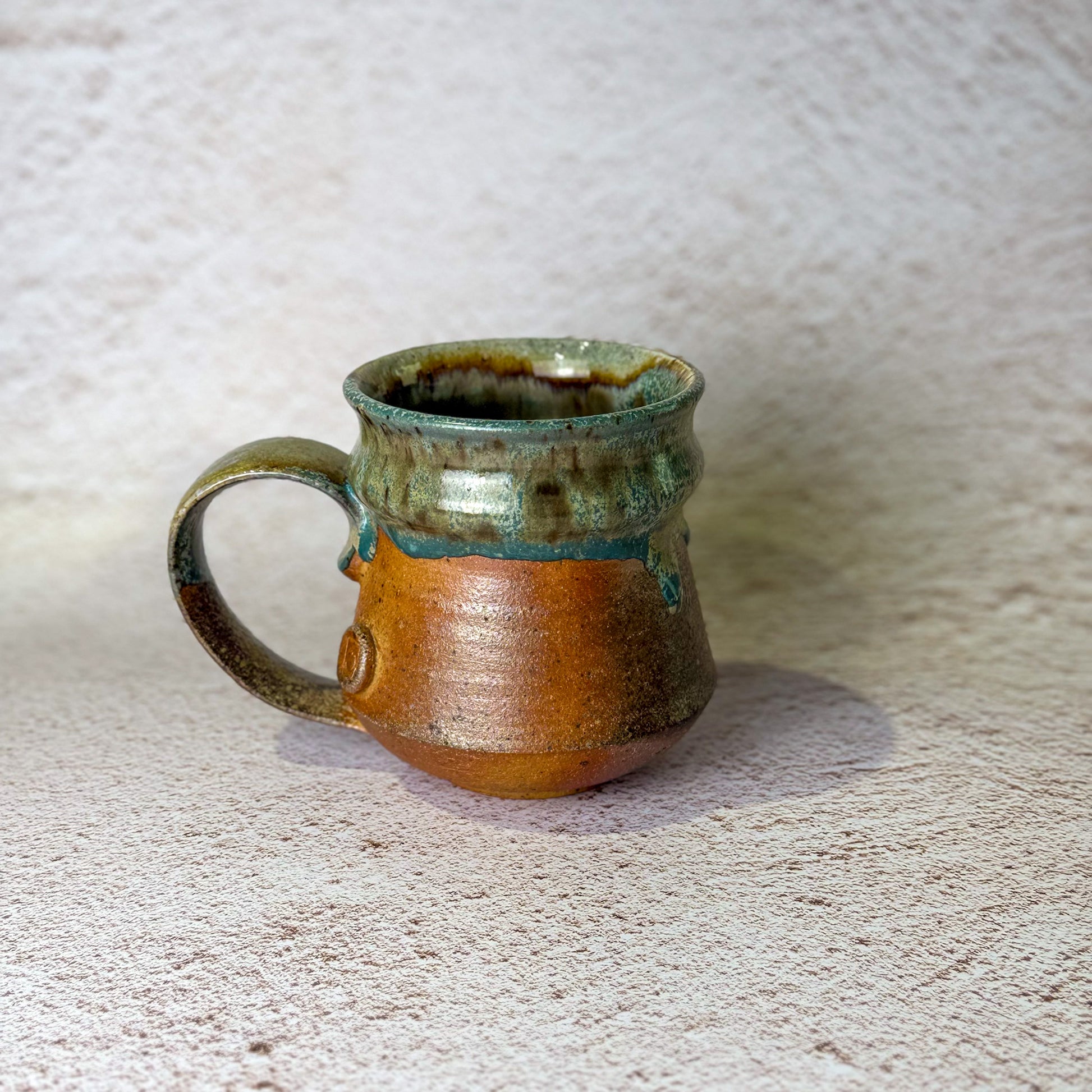Wood / Soda Fired Mug - Blue Speckled Glaze 2