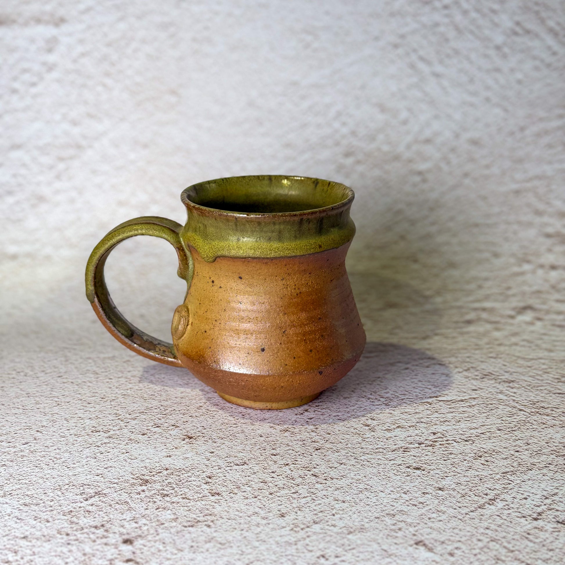 Wood / Soda Fired Mug - Amber Glaze