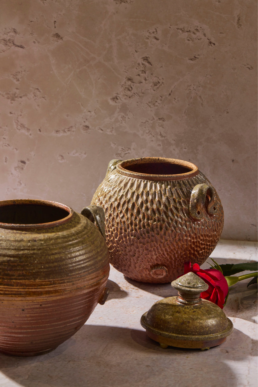 Wood / Soda Fired Textured Jar