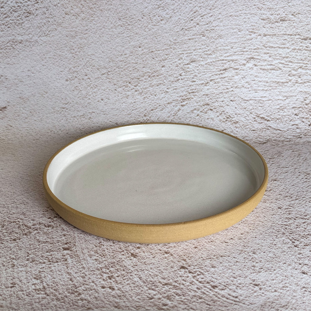 Dinner Plate - Warm Brown Stoneware / White Gloss