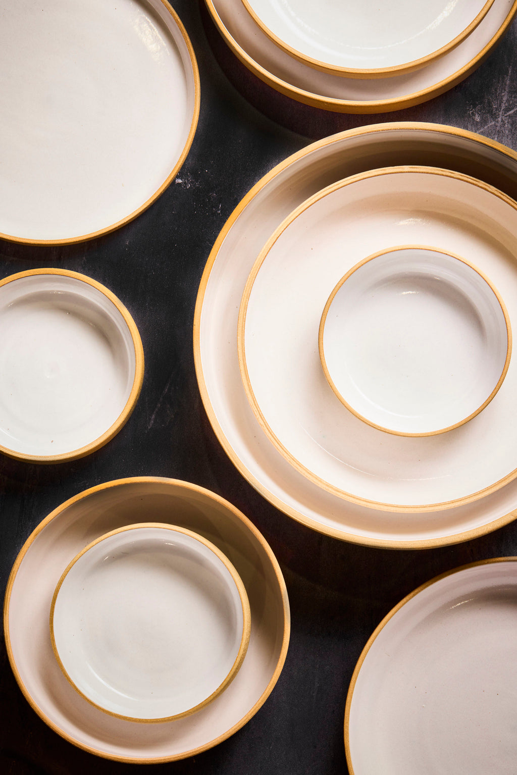 Extra Large Serving Bowl - Warm Brown Stoneware / White Gloss